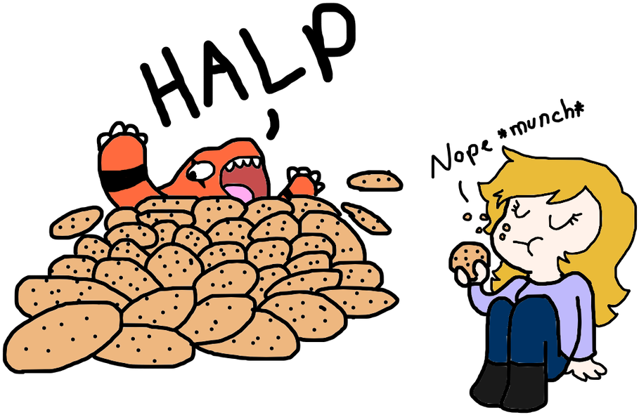 Drowning In Cookies By The Capricious Clown - Digital Art (1024x854)