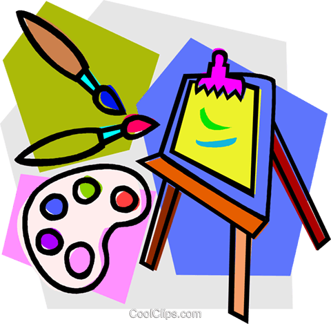 Easel Clipart 0 - Activities Of School Clipart (480x469)