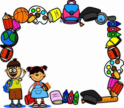 School Border Hq Image Free Png - School Supplies Border Clipart (400x350)