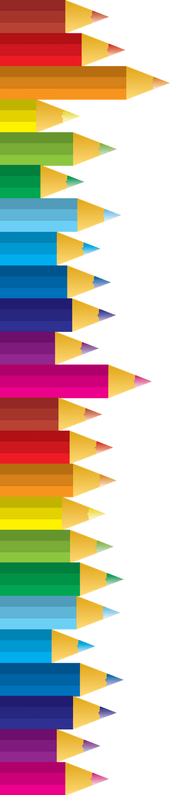 Color Pencil Border Clipart (342x1600)