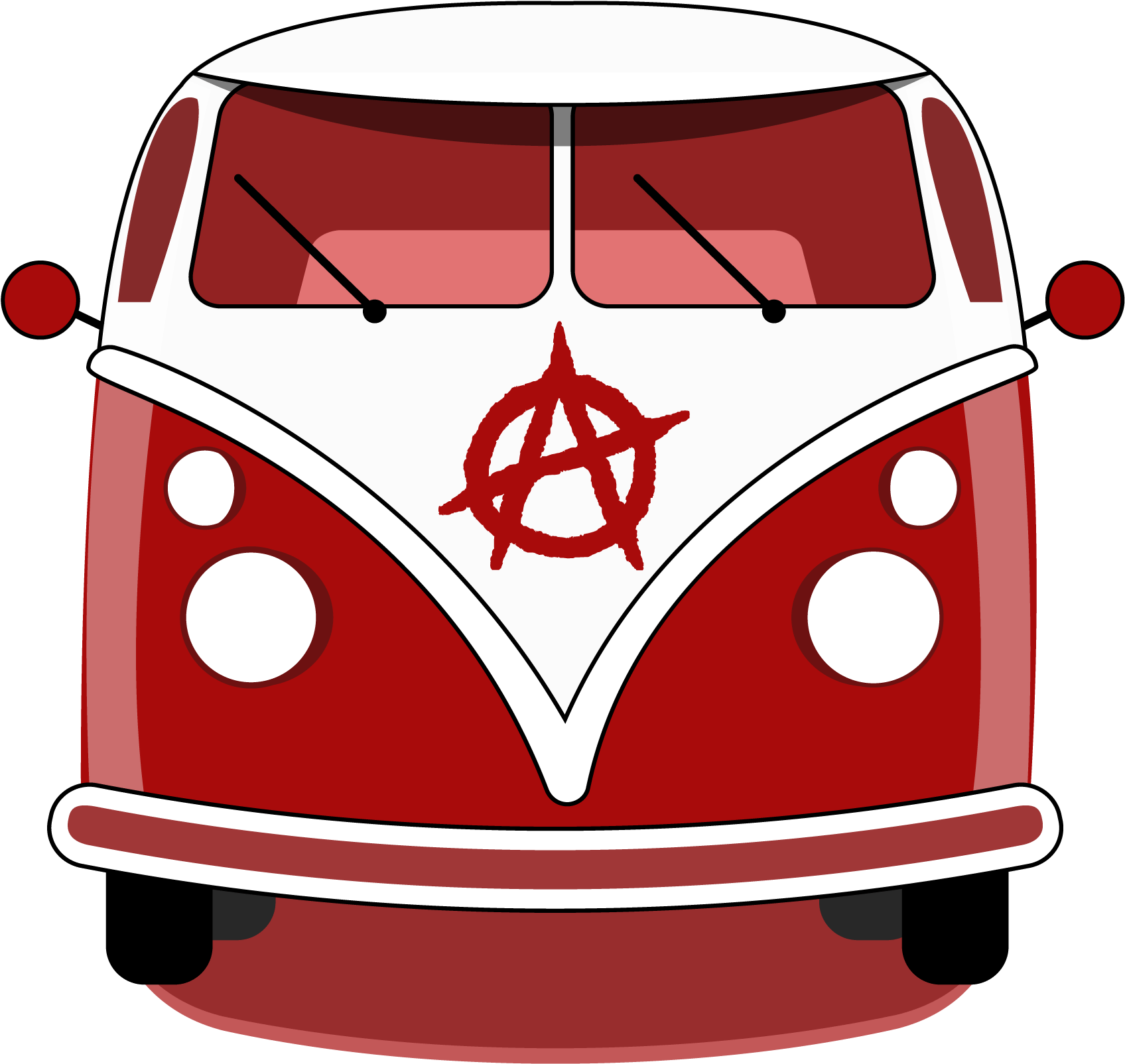 Take A Ride On The Anarchy Bus - Anarchist 1 (red) Throw Blanket (1747x1647)