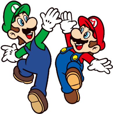 Hi Five Clip Art - Mario And Luigi 2d (400x408)