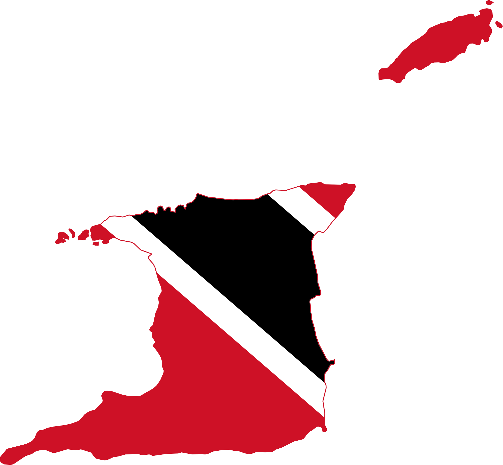 Trinidad And Tobago - Trinidad And Tobago Flag Map (2000x1849)