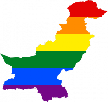 Pakistan Gay Map - Country Outline Flag Pakistan (360x340)