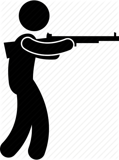 Gun Shot Clipart Man - Shooting Man Icon (382x512)