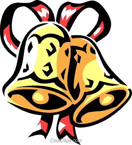 Christmas Bells Royalty Free Vector Clip Art Illustration - Christmas Bells Royalty Free Vector Clip Art Illustration (437x480)