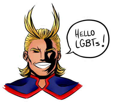All Might Says Gay Rights - Cartoon (400x400)