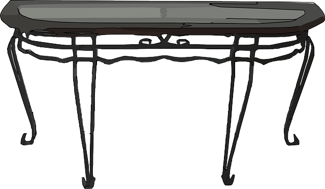Metal Table Clip Art - Clip Art Transparent Table (640x372)