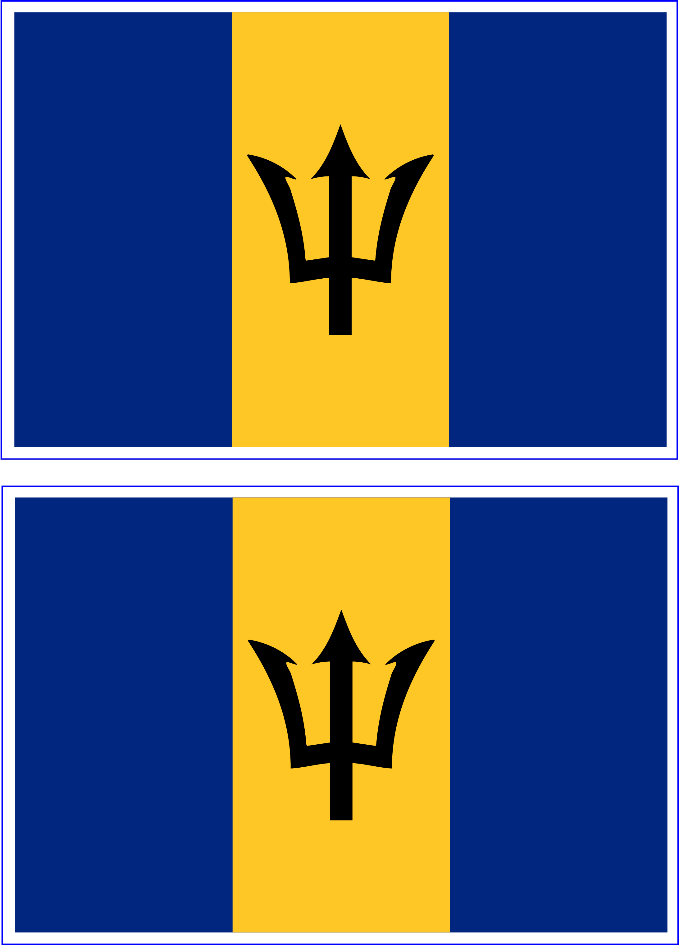 Free Printable Barbados Flag Coloring Page - Printable Barbados Flag (2480x3508)