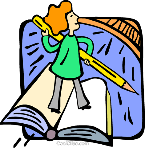 Woman Standing On A Book Royalty Free Vector Clip Art - Verbal Learning Styles Gif (471x480)