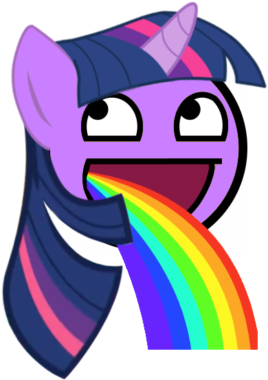 Awesome Face, Puking Rainbows, Rainbow, Safe, Twilight - Awesome Face Twilight Sparkle (390x552)