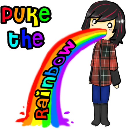 Puke The Rainbow Fullview By ~lylyaniwaki On Deviantart - Cupcake Girl (455x456)
