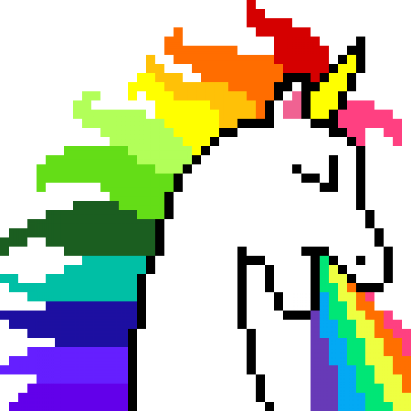 Random Image From User - Minecraft Rainbow Pixel Art (585x585)