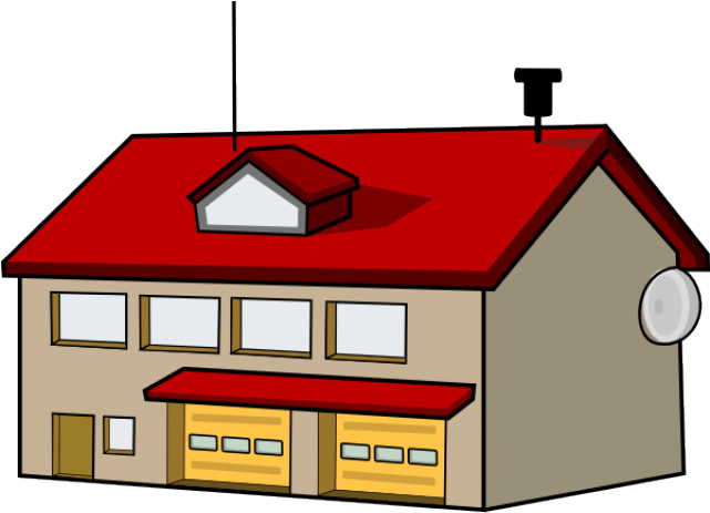 Bulding Clipart Small Building - Fire Department Fire Station Clipart (640x480)