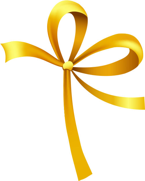Download Clipart - Gold Transparent Background Gift Ribbon (900x900)