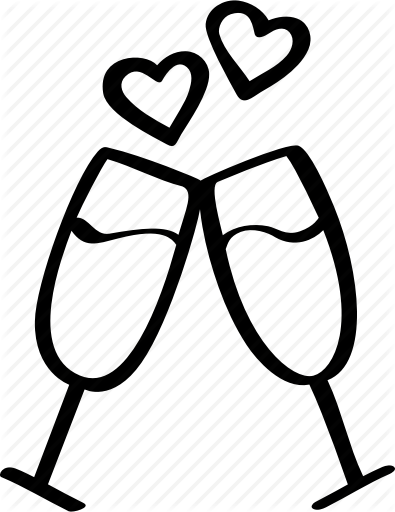 Picture Free Library Champagne Drawing Line - Icon Champagne (395x512)