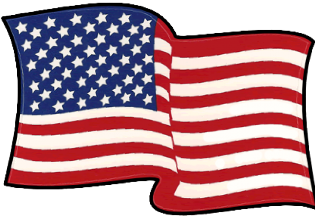 Oregon Clipart Veterans Day - American Waving Flag Vinyl Decal (640x480)