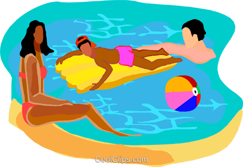 Download Clipart - Relaxing By The Pool Clip Art (480x331)