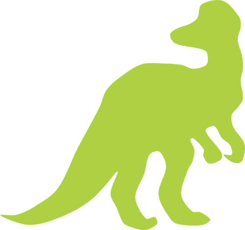 Silueta Dinosaurio A Color (500x469)
