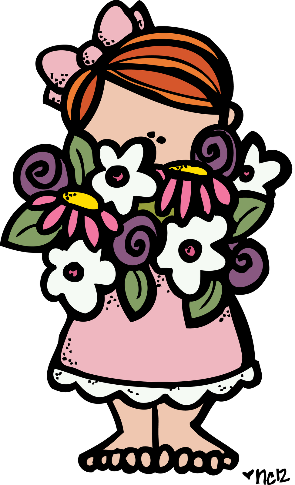 In B*w Too - Melonheadz Clipart Flowers (973x1600)