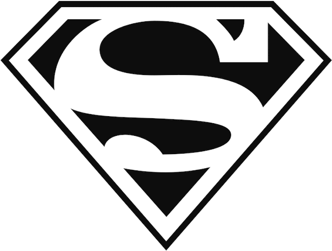 Vector Free Download Superman Black And White - Superman Symbol (674x511)