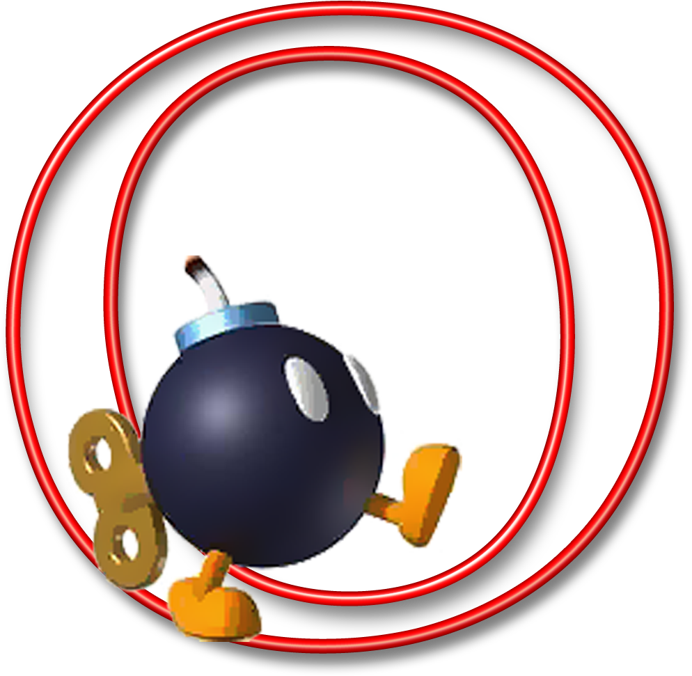 Alfabeto Mario Bros - Bob Omb (994x971)