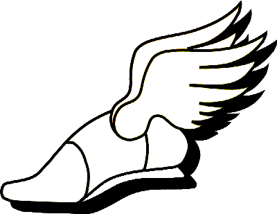 Pin Cross Country Shoes Clip Art - Cross Country Winged Foot (400x309)