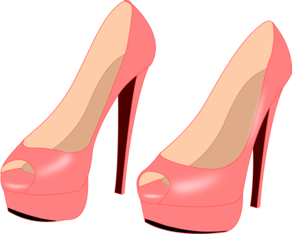 High-heeled Shoe Stiletto Heel Boot - Pink Heels Clipart (425x340)