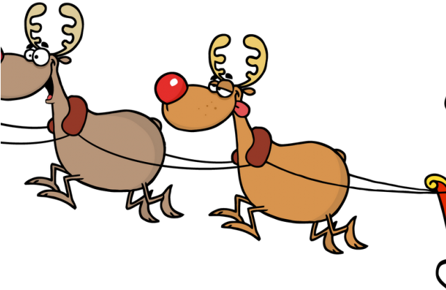 Sleigh Clipart Transparent Background - กวาง เร น เดีย ร์ การ์ตูน (640x480)