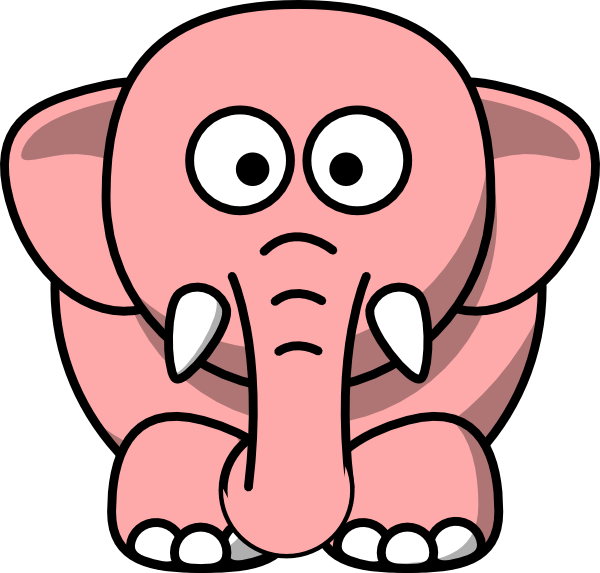 Pink Clip Art At Clker Com Online - Green Elephant Clipart (600x573)