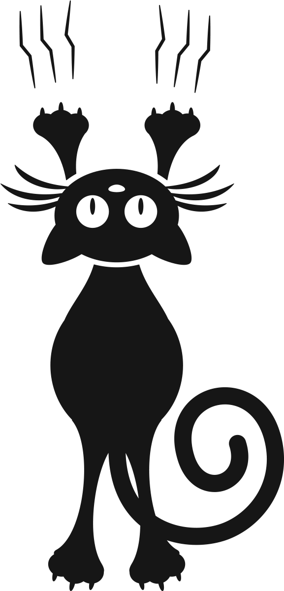 Sticker Voiture Chat Glissant Ambiance Sticker Fan - Kawaii Dibujos De Gato (1200x1200)