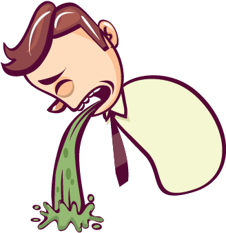 Nausea And Vomiting - Cartoon (403x379)