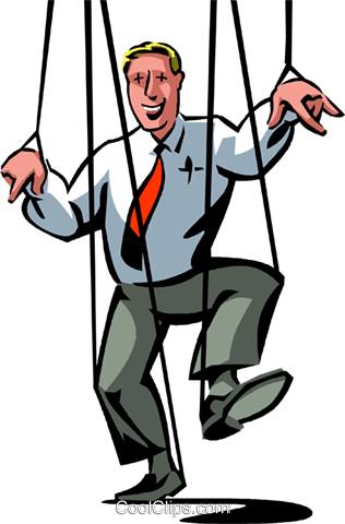 Businessman Puppet Royalty Free Vector Clip Art Illustration - Illustration (316x480)