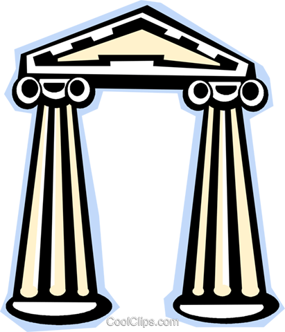 Classical Columns Royalty Free Vector Clip Art Illustration - Classical Columns Royalty Free Vector Clip Art Illustration (411x480)