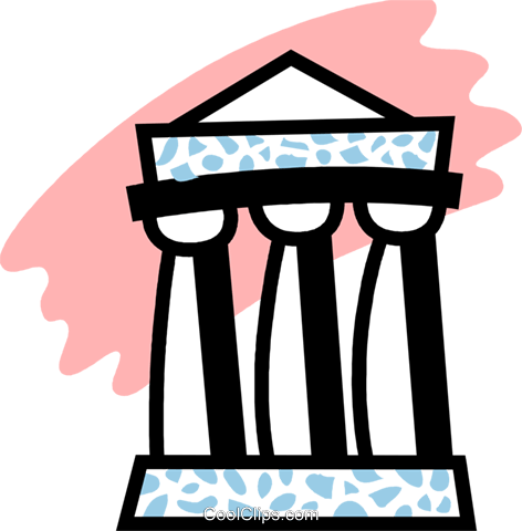 Greek Columns Royalty Free Vector Clip Art Illustration - Illustration (472x480)