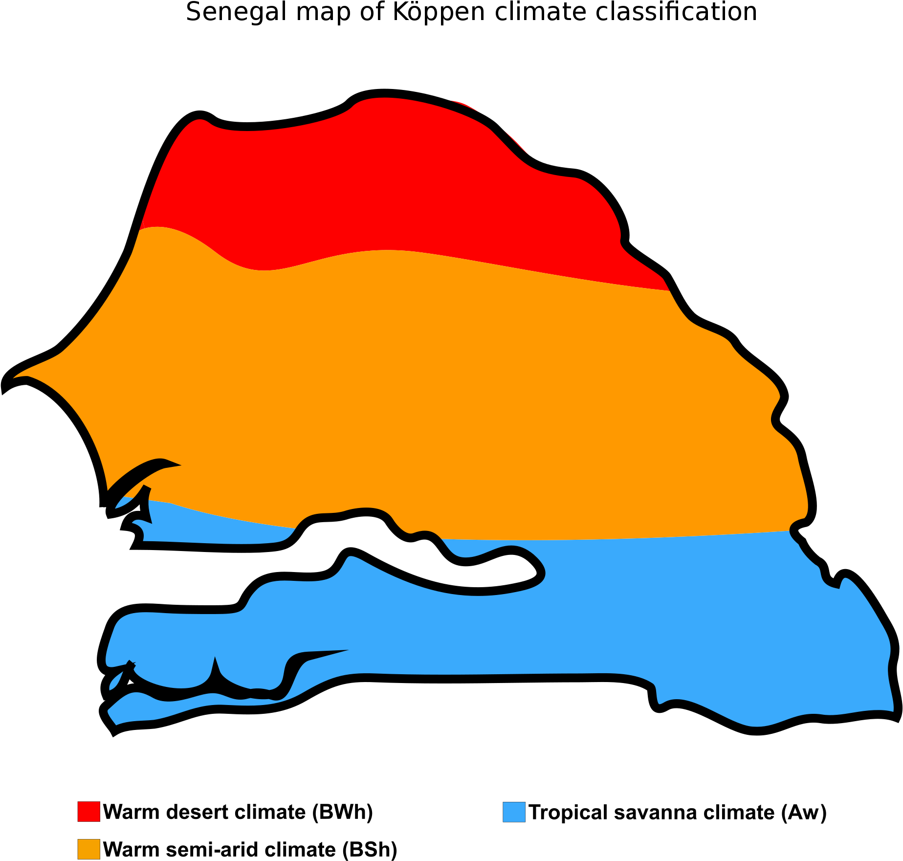 Geography Of Senegal Wikiwand Map Kppen Classification - Bosnia And Herzegovina Koppen Climate (1900x1900)