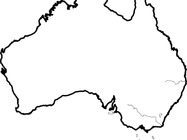 Continent Clipart Traceable - Tasmanian Tiger Habitat Map (640x480)