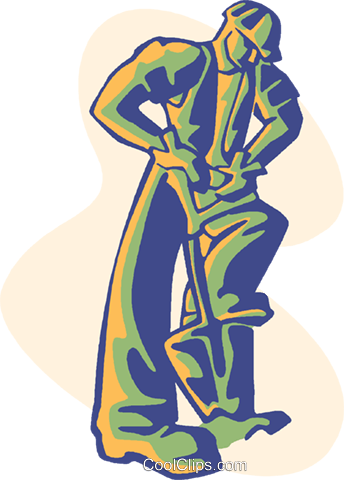 Construction Worker, Dig Royalty Free Vector Clip Art - Inşaat Işyerlerinde Iş Sağlığı Ve Güvenliği Sunum (344x480)
