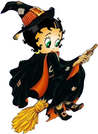 Betty Boop Witch - Betty Boop Halloween Png (452x567)