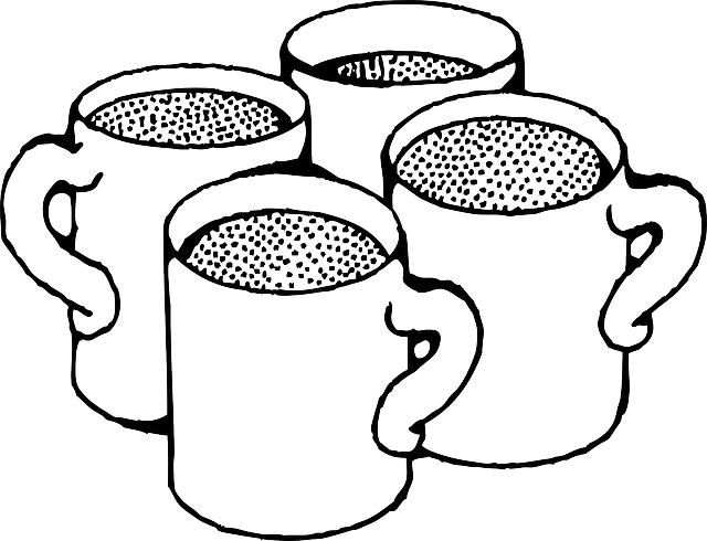 Clipart Free Black Outline Cup White Free Clipart - Cups Black And White (640x490)