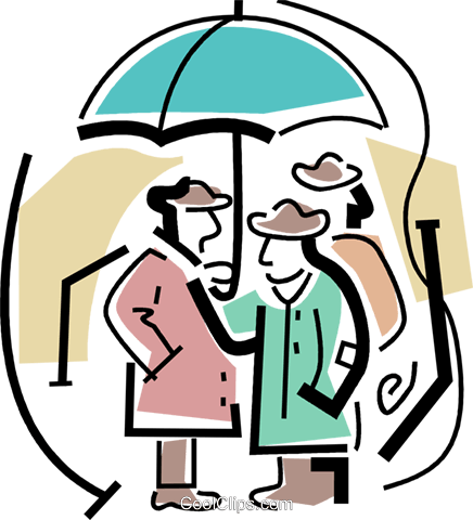 People Standing Under An Umbrella Royalty Free Vector - People Standing Under An Umbrella Royalty Free Vector (436x480)