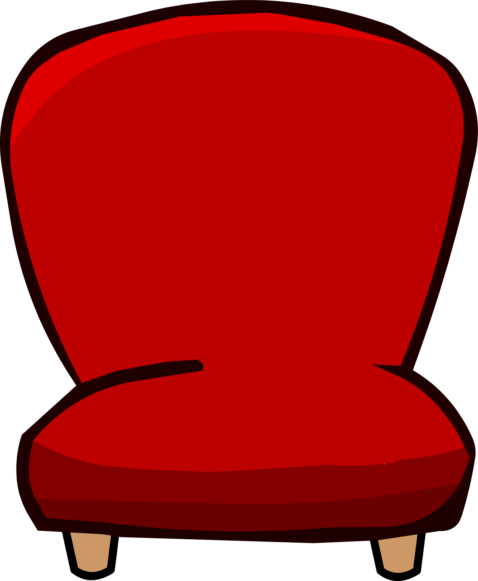 Chair Clipart Red Chair - Club Penguin Furniture Red (1560x1895)