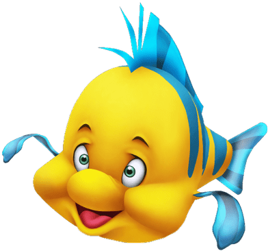 Little Mermaid Flounder Close Up - Yellow Fish From Little Mermaid (400x400)