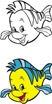 The Little Mermaid - Little Mermaid Flounder Svg (400x400)