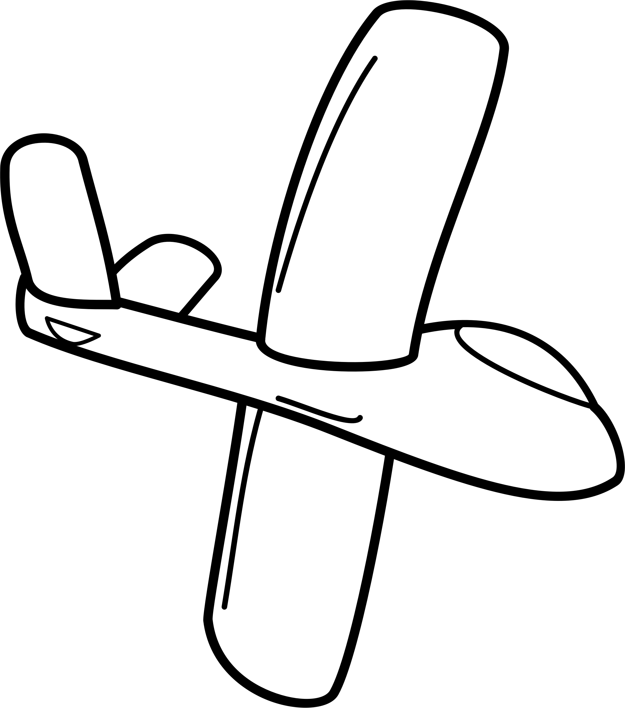 Cartoon Glider Bottom Side By @lhabc, A Cartoon Style - Outline Of A Glider (2120x2400)