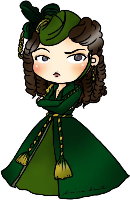 Image Not Found Or Type Unknown - Scarlett O Hara Cartoon (600x800)