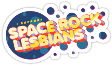 I Support Spacrro Lesbians T-shirt Text - Lesbian Space Rocks (375x360)
