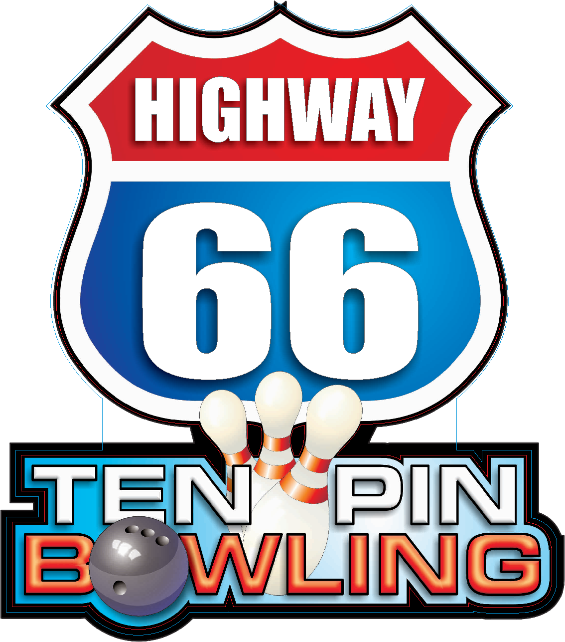 Based Above Beachcomber Amusements, Highway 66 Offers - 10 Highway 66 Bowling Pins (1134x1287)