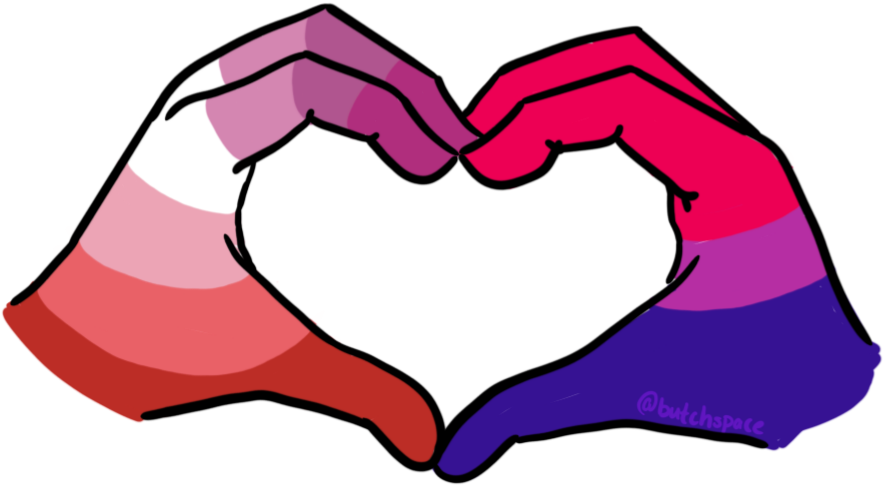 Lesbian-bi Girl Solidarity Sticker - Lesbian-bi Girl Solidarity Sticker (962x595)