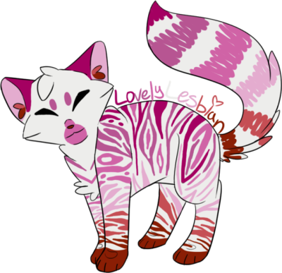 Lovely Lesbian Pride Kitty Is Here Happy Pride To All - Lovely Lesbian Pride Kitty Is Here Happy Pride To All (400x387)